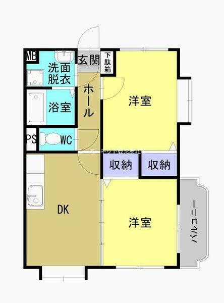 コンフォート・Ｋ 301｜鹿児島県鹿児島市伊敷１丁目(賃貸マンション2DK・3階・42.90㎡)の写真 その2