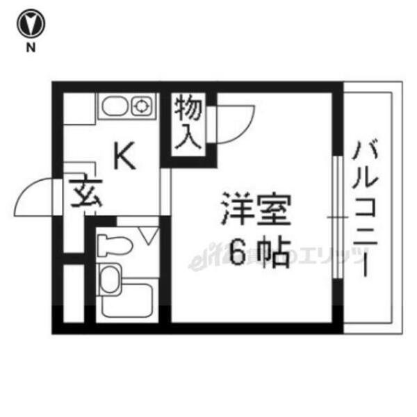 ブルーマウンテン 402｜京都府京都市北区大宮南山ノ前町(賃貸マンション1K・4階・16.50㎡)の写真 その2