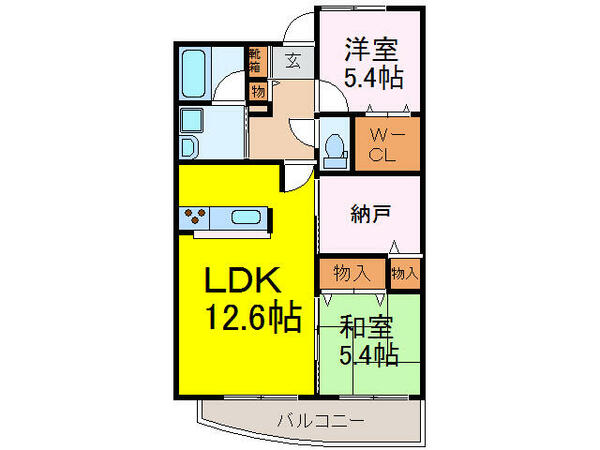 花水木の里Ｃ棟｜茨城県古河市下山町(賃貸マンション2SLDK・4階・65.00㎡)の写真 その2