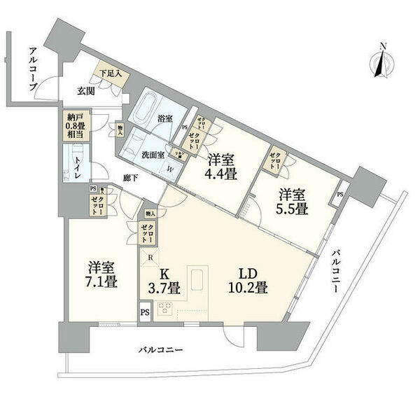 ドレッセタワー南町田グランベリーパーク 1305｜東京都町田市鶴間３丁目(賃貸マンション3LDK・13階・75.34㎡)の写真 その2