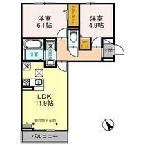 埼玉県越谷市蒲生南町（賃貸アパート2LDK・1階・53.76㎡） その2