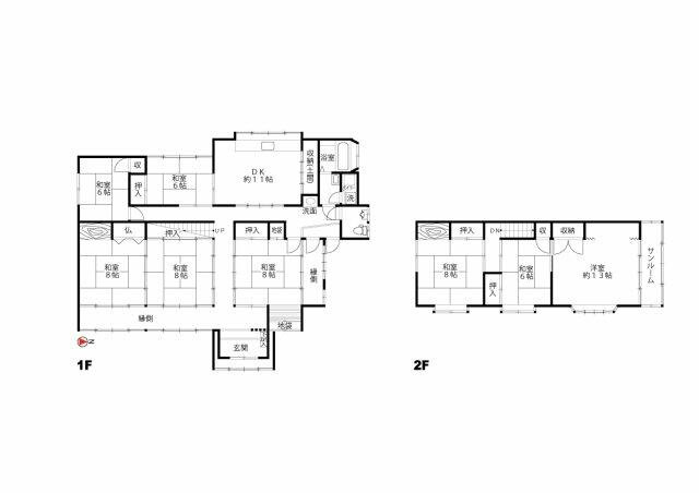 富山県滑川市の一戸建て | 780万円 | 8DK | 1080.43m² | Akiyama house finder