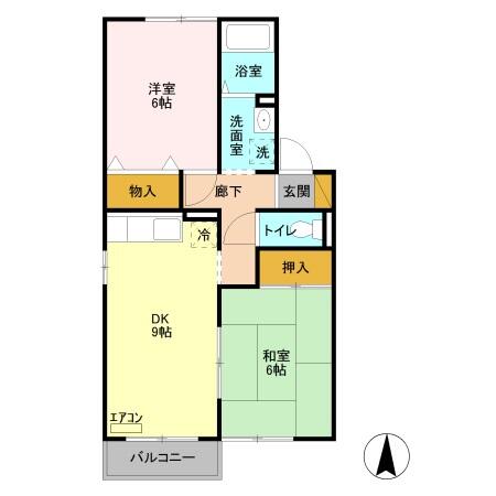 リヴェールメゾン　Ｂ 205｜群馬県みどり市大間々町大間々(賃貸アパート2DK・2階・50.42㎡)の写真 その2