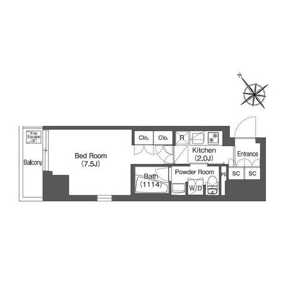 コンフォリア東大井Ⅱ 0206｜東京都品川区東大井３丁目(賃貸マンション1K・2階・26.09㎡)の写真 その2