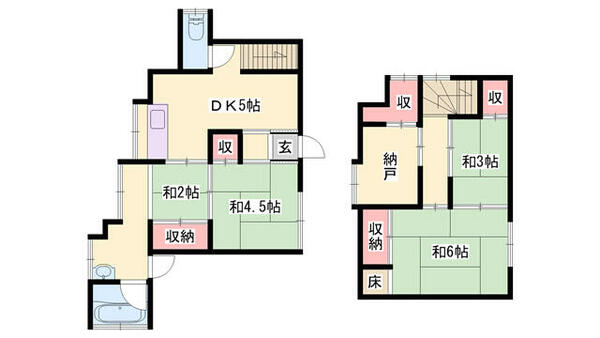 網干区新在家戸建 1｜兵庫県姫路市網干区新在家(賃貸一戸建4SLDK・--・67.66㎡)の写真 その2