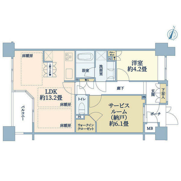 パークスクエア小石川 1206｜東京都文京区小石川１丁目(賃貸マンション1SLDK・12階・54.67㎡)の写真 その2