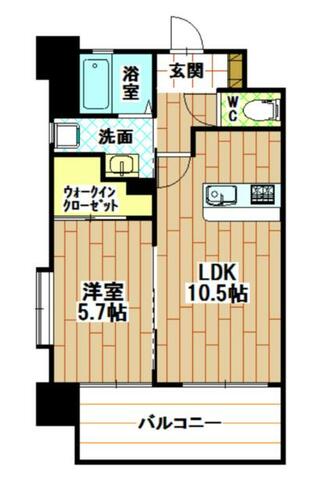 福岡県北九州市小倉南区曽根北町（マンション）の賃貸物件の間取り