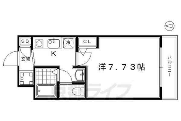 シボラ西大路 205｜京都府京都市南区唐橋平垣町(賃貸マンション1K・2階・23.92㎡)の写真 その2