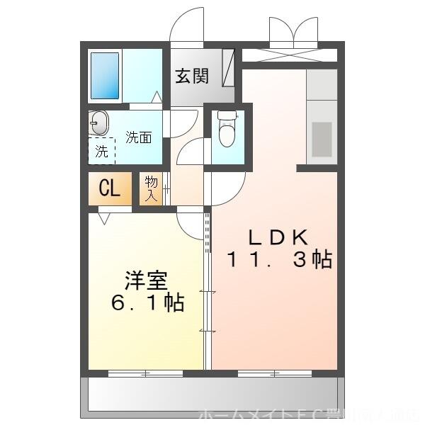 桜ケ丘ＬＵＣＫＨＩＬＬ｜愛知県豊川市桜ケ丘町(賃貸マンション1LDK・1階・43.32㎡)の写真 その2