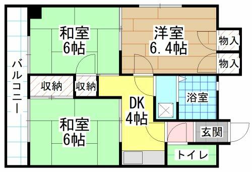 福岡県北九州市門司区別院(賃貸マンション3DK・3階・50.63㎡)の写真 その2
