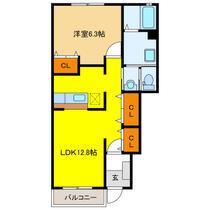 岐阜県羽島郡笠松町米野（賃貸アパート1LDK・1階・46.49㎡） その2