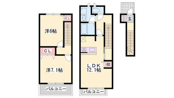 コータコート 206｜兵庫県神崎郡福崎町南田原(賃貸アパート2LDK・2階・62.87㎡)の写真 その2