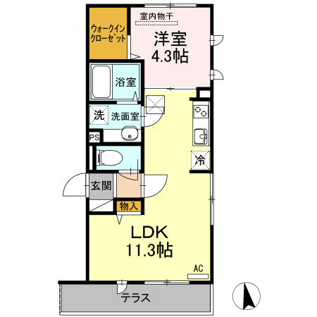 エル　パティオⅣ 101｜熊本県八代市横手新町(賃貸アパート1LDK・1階・37.97㎡)の写真 その2