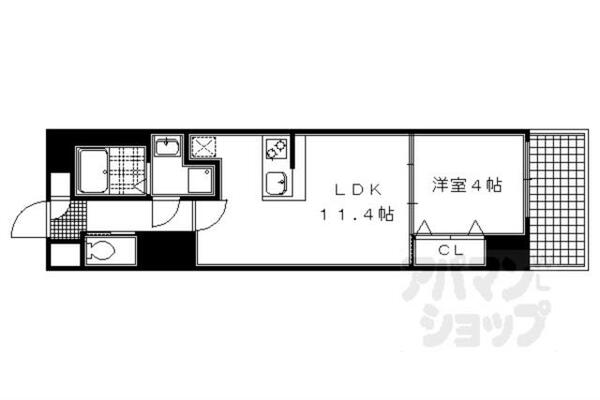 京都府京都市上京区東堀川通上長者町下る二町目(賃貸マンション1LDK・2階・37.62㎡)の写真 その2