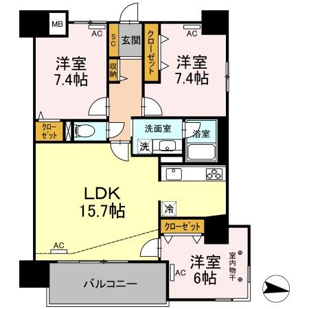 同じ建物の物件間取り写真 - ID:244004014733