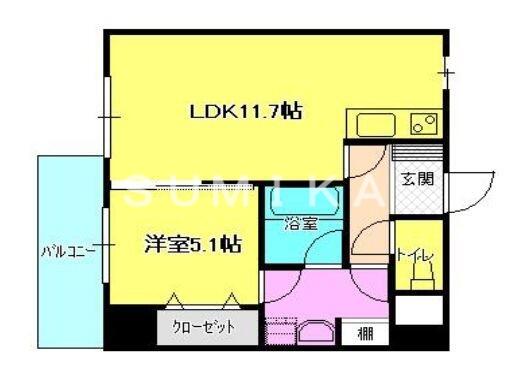 ＯＷＬＳＴＹＬＥ　ＫＡＮＤＡＣＨＯ｜岡山県岡山市北区神田町１丁目(賃貸マンション1LDK・9階・40.92㎡)の写真 その2