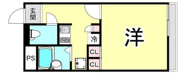 レオパレス東本町ＩＩ｜兵庫県尼崎市東本町４丁目(賃貸アパート1K・1階・20.28㎡)の写真 その2