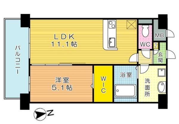 リオ　ラクーコ 807｜福岡県北九州市小倉北区砂津２丁目(賃貸マンション1LDK・8階・40.06㎡)の写真 その2