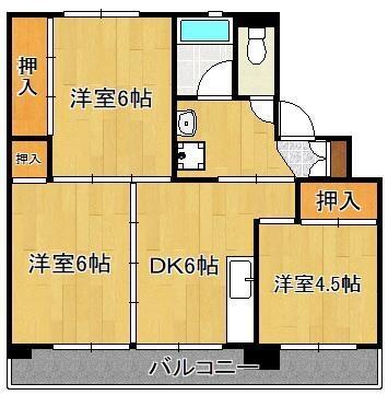 ビレッジハウス鞍手　２号棟｜福岡県鞍手郡鞍手町弥生１丁目(賃貸アパート3DK・5階・53.08㎡)の写真 その2