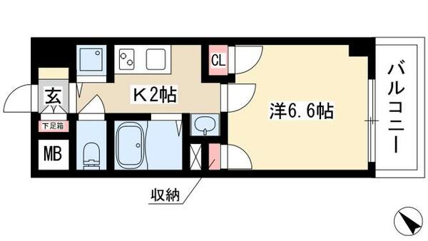 パルティール鶴舞 704｜愛知県名古屋市中区千代田３丁目(賃貸マンション1K・7階・21.50㎡)の写真 その2