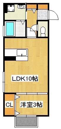 オーク上富野｜福岡県北九州市小倉北区上富野１丁目(賃貸アパート1LDK・2階・33.34㎡)の写真 その2