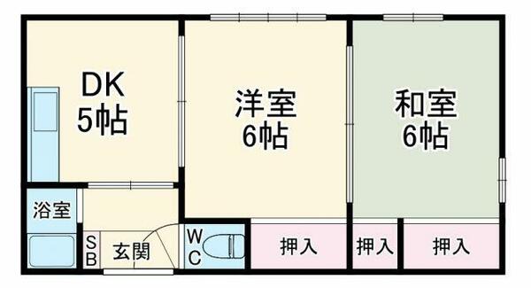 中央市西新居貸家 B｜山梨県中央市西新居(賃貸一戸建2DK・--・35.00㎡)の写真 その2