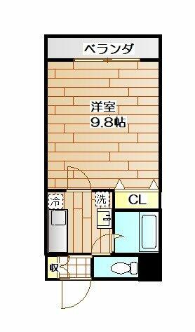 モックパレスＤＥ 503｜熊本県熊本市中央区上京塚町(賃貸マンション1K・5階・28.64㎡)の写真 その2