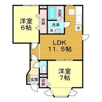 山口県下関市稗田北町（賃貸アパート2LDK・1階・53.51㎡） その2