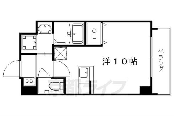 レスペランス西小路 407｜京都府京都市右京区西京極北庄境町(賃貸マンション1R・4階・25.74㎡)の写真 その2