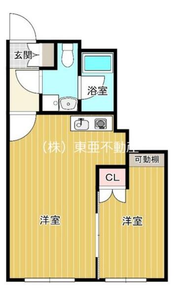 第５フラワーマンション 403｜熊本県熊本市中央区新町２丁目(賃貸マンション1LDK・4階・39.63㎡)の写真 その2
