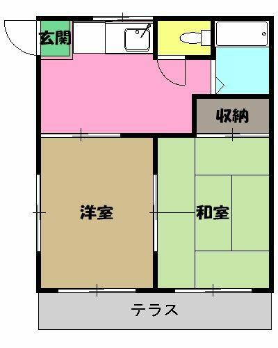 第３キクヤコーポ 201｜東京都八王子市大和田町２丁目(賃貸アパート2DK・2階・36.00㎡)の写真 その2