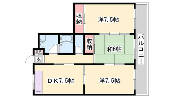 兵庫県加東市新町(賃貸アパート2DK・2階・58.43㎡)の写真 その2