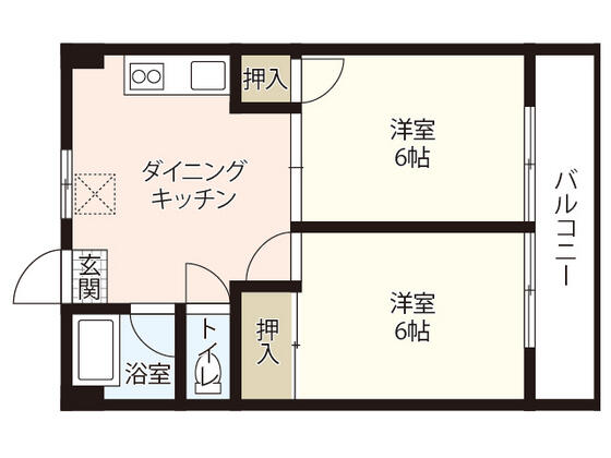 江島マンション｜広島県広島市西区己斐西町(賃貸マンション2DK・4階・40.00㎡)の写真 その2