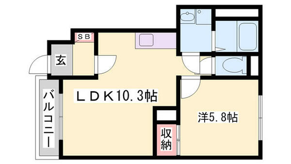 ディライトハウス宝殿 102｜兵庫県高砂市米田町米田(賃貸アパート1LDK・1階・40.39㎡)の写真 その2