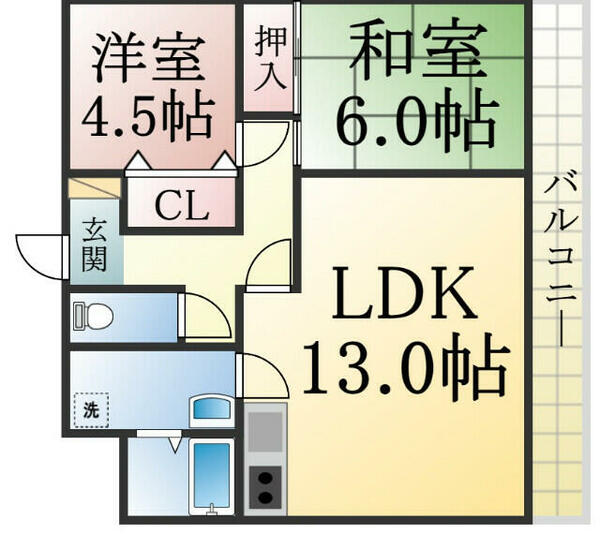 サンテラス垂水｜兵庫県神戸市垂水区名谷町(賃貸マンション2LDK・3階・53.04㎡)の写真 その2