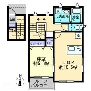 ベルリード一忠　Ⅰ棟｜愛媛県新居浜市田所町(賃貸アパート1LDK・2階・49.67㎡)の写真 その2