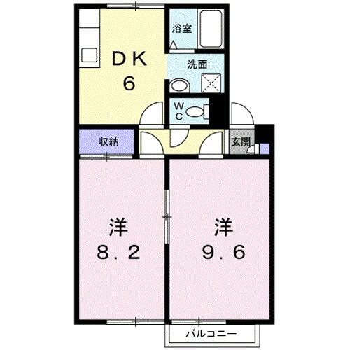 大道北ハイツＢ 202｜福島県いわき市小名浜字大道北(賃貸アパート2DK・2階・51.54㎡)の写真 その2