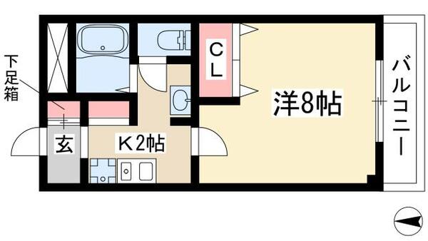 メゾンド春 106｜愛知県名古屋市昭和区山脇町１丁目(賃貸アパート1K・1階・24.84㎡)の写真 その2