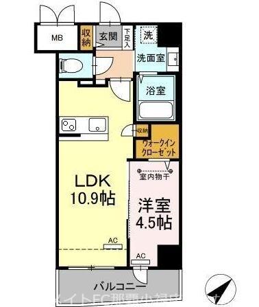 Ｎ－ＦＬＡＴ　ｍａｔｓｕｙａｍａ 802｜沖縄県那覇市松山２丁目(賃貸マンション1LDK・8階・40.18㎡)の写真 その2