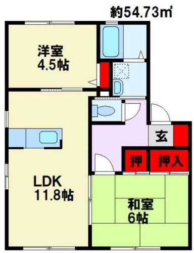 リーベンコート　Ｂ棟102の間取り