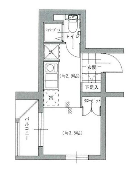 インプルーブ笹塚｜東京都渋谷区幡ヶ谷２丁目(賃貸マンション1R・2階・15.72㎡)の写真 その2