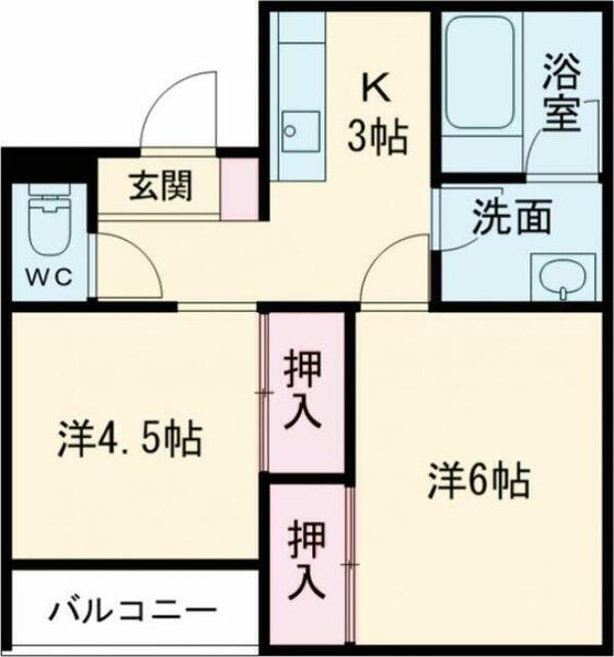 フォルザ水戸｜茨城県水戸市城南２丁目(賃貸マンション2K・3階・34.20㎡)の写真 その2