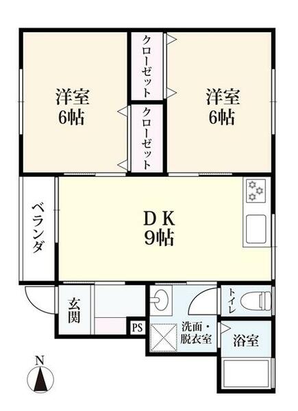 リバーサイド下田　Ｃ棟 103｜佐賀県佐賀市下田町(賃貸アパート2DK・1階・49.68㎡)の写真 その2