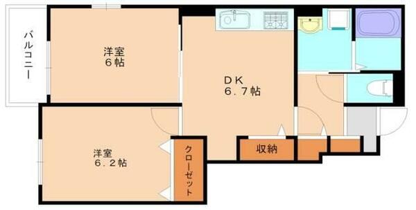 ヴィラルヴァンテⅡ｜福岡県宗像市徳重(賃貸アパート2DK・1階・45.82㎡)の写真 その2