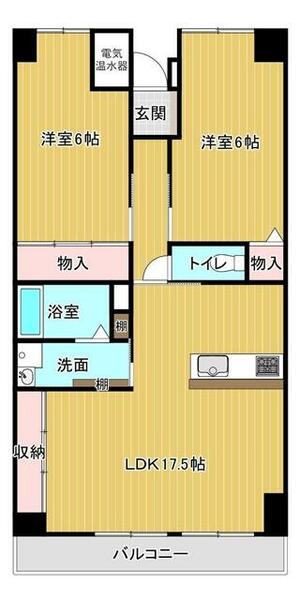 愛媛県西条市神拝甲(賃貸マンション2LDK・4階・72.00㎡)の写真 その2