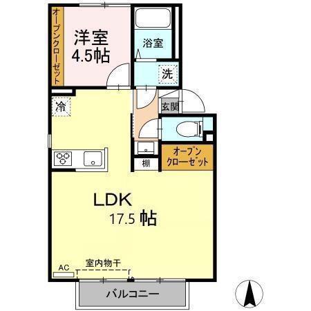 ベルモント　平 A102｜佐賀県神埼郡吉野ヶ里町吉田(賃貸アパート3DK・1階・46.10㎡)の写真 その2