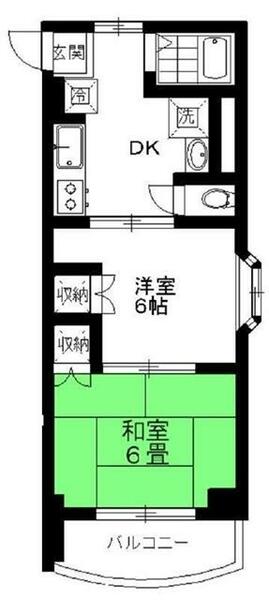 愛媛県西条市神拝甲(賃貸マンション2DK・2階・39.12㎡)の写真 その2