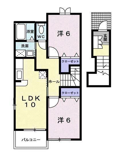 ウエストヒルズ０５ B203｜佐賀県小城市牛津町牛津(賃貸アパート2LDK・2階・57.22㎡)の写真 その2