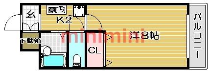 ドミール氷室｜大阪府高槻市氷室町３丁目(賃貸マンション1K・2階・24.00㎡)の写真 その2