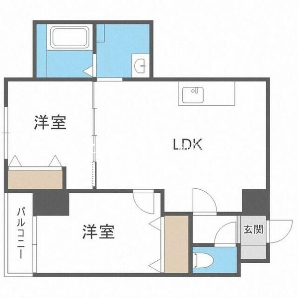 北海道札幌市東区北十九条東５丁目(賃貸マンション2LDK・5階・52.38㎡)の写真 その2